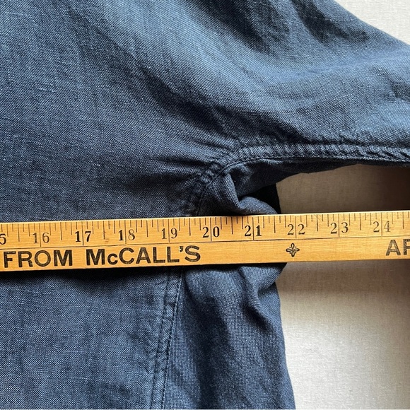 Windsmoor Blue Linen Relaxed wide sleeves Lightweight Blazer Jacket Sz 10 - Picture 9 of 10